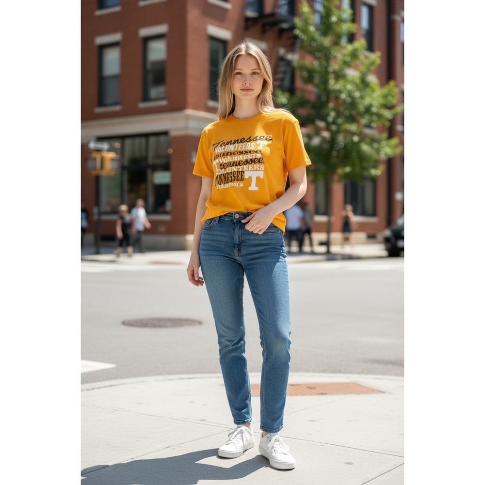 Tennessee Volunteers Graphic T Shirt Orange Gildan Cotton Womens Large